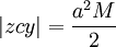 \ |zcy| =  \frac{a^2 M}2