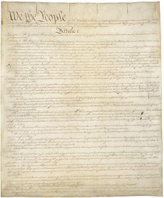 Page one of the original copy of the Constitution