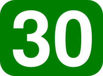 File:30 white, green rounded rectangle.svg