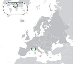 Location of  Monaco  (green)in Europe  (dark grey)  —  [Legend]