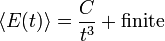 \langle E(t) \rangle = \frac{C}{t^3} + \textrm{finite}\,