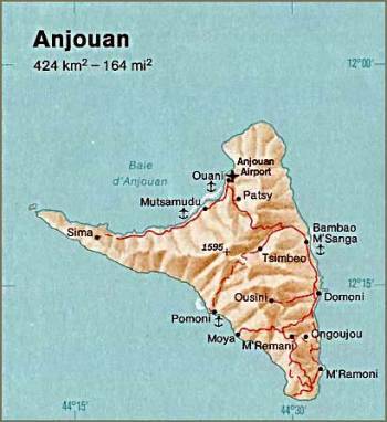 Map of Anjouan