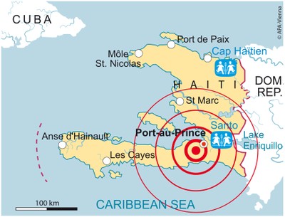 Haiti earthquake map