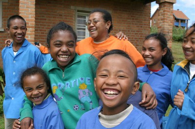 Children from the SOS Children's Village Antsirabe in Madagascar