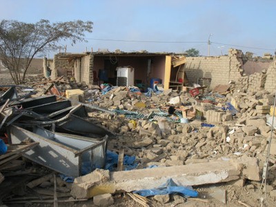 House destroyed by earthquake pisco, Peru 2008 ERP