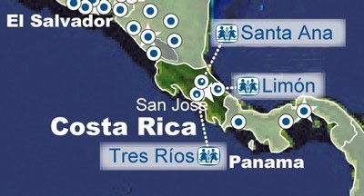 Costa Rica map