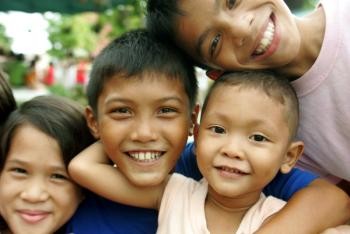 Group of children smiling