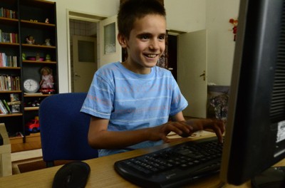 A child using a computer