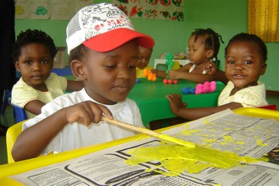 Painting at Nursery School, Francistown