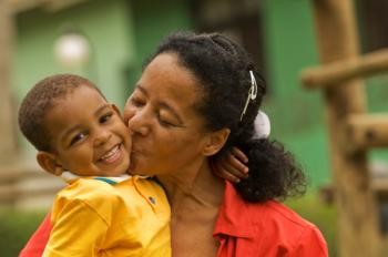 Mother and child at the SOS Children's Village Poa, Brazil