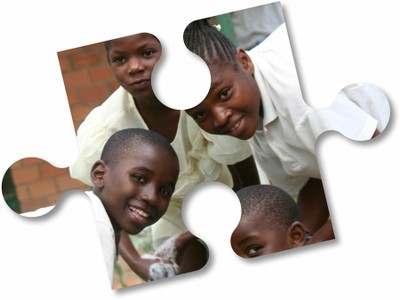 Children at school jigsaw piece