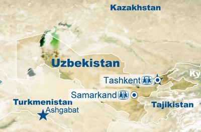 Uzbekistan map