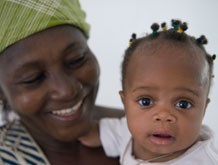 A child and mother from the Gambia